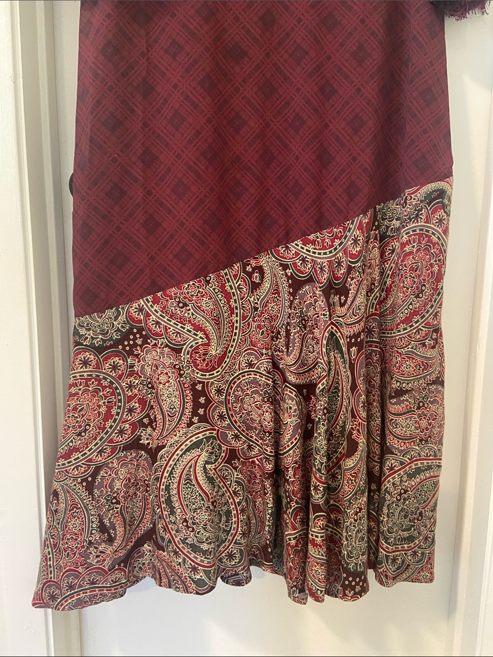 Soft Surroundings LIKE NEW maxi long sleeve mixed media multi print artsy dress - Picture 8 of 11